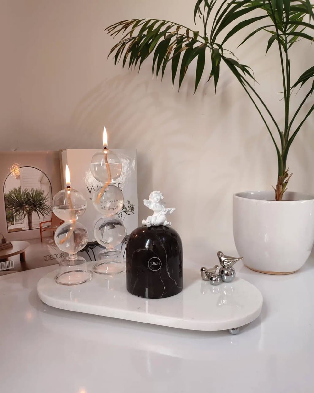 ست دکوراتیو سنگی و پیرکس طرح Pure