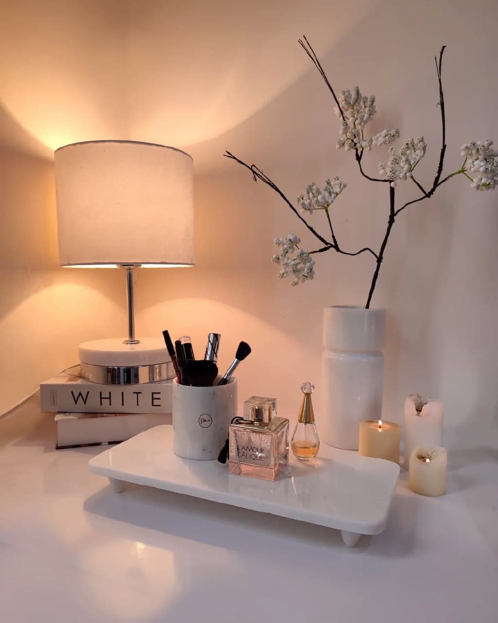 ست دکوری اتاق خواب سنگ مرمر سفید طرح رویا