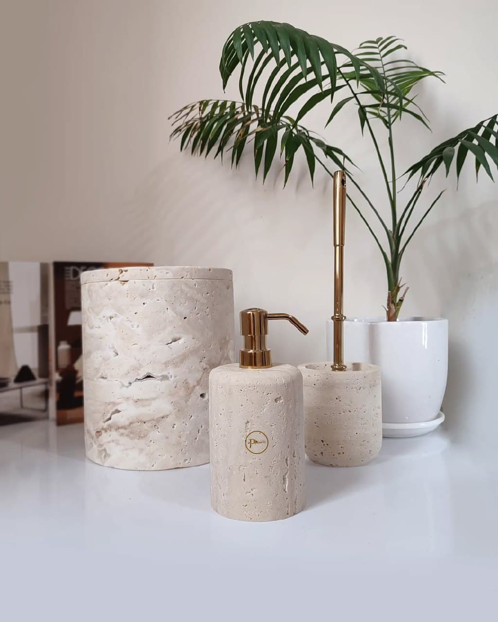 ست اکسسوری سرویس بهداشتی سنگی مدل آدینا