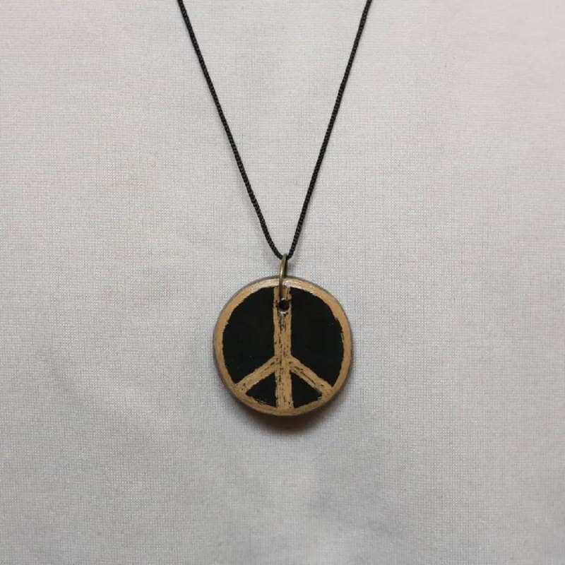 گردنبند سفالی دست ساز طرح صلح