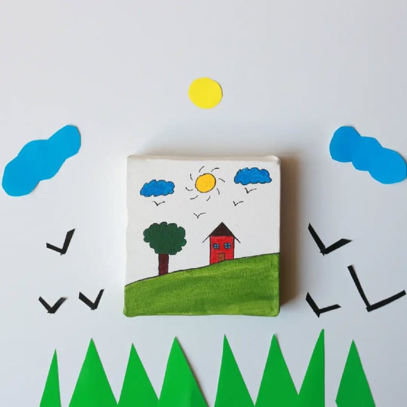 تابلو نقاشی دکوراتیو اکریلیک طرح نوستالژی