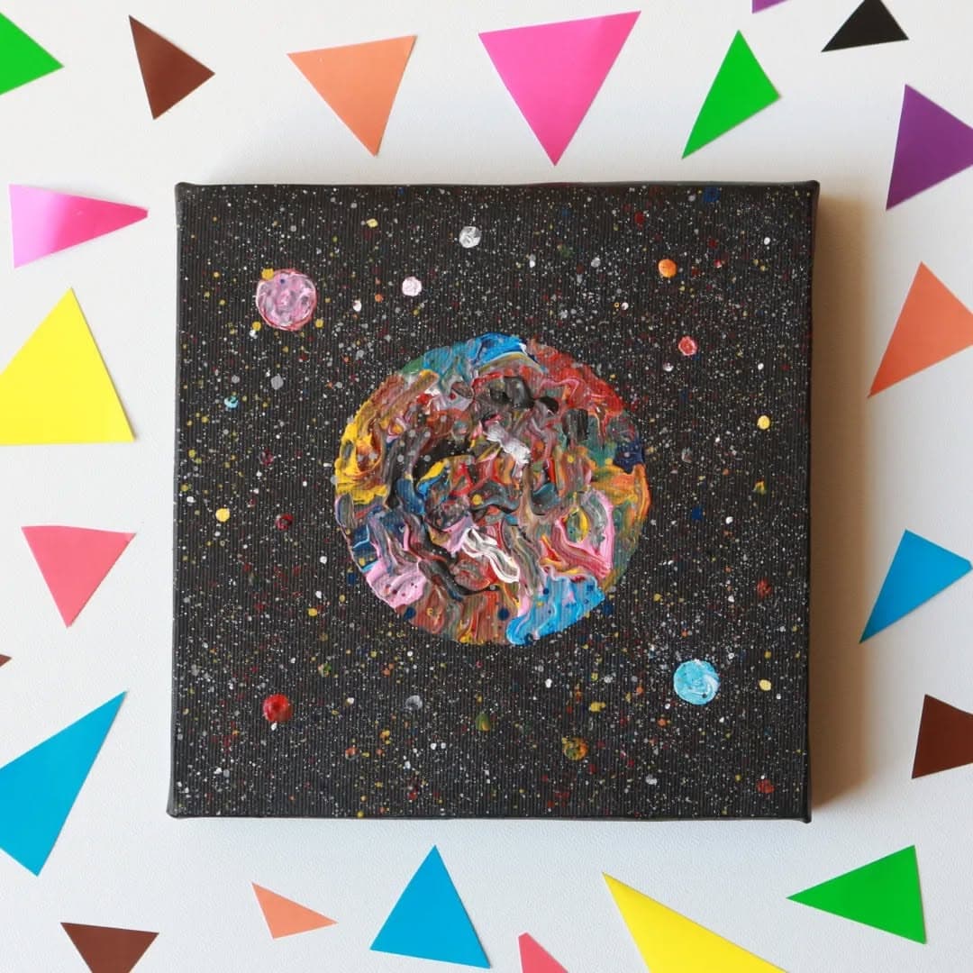 تابلو نقاشی اکرولیک طرح سیاره رویاپرداز