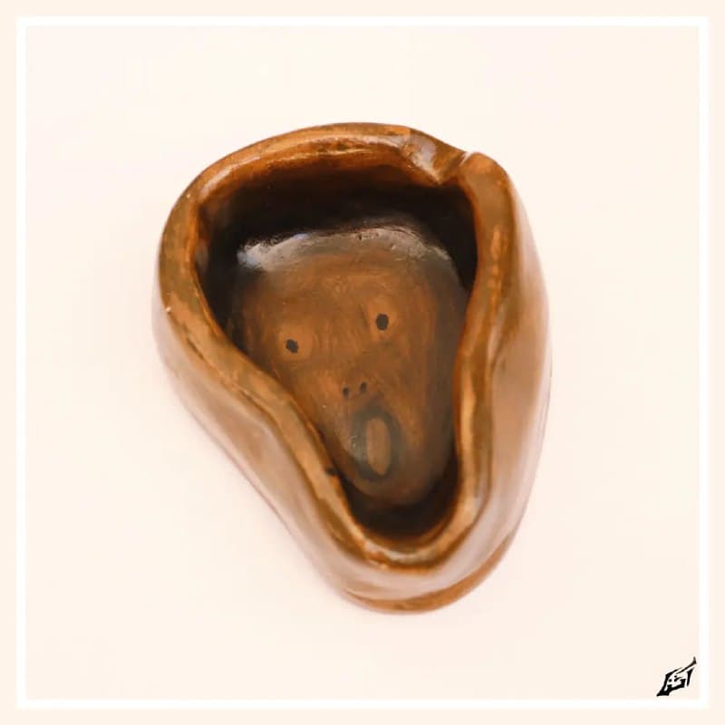 زیرسیگاری سفالی دست ساز طرح جیغ ادوارد مونک