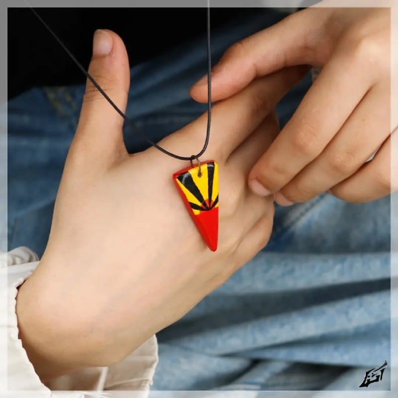 گردنبند سفالی دست ساز طرح انفجار