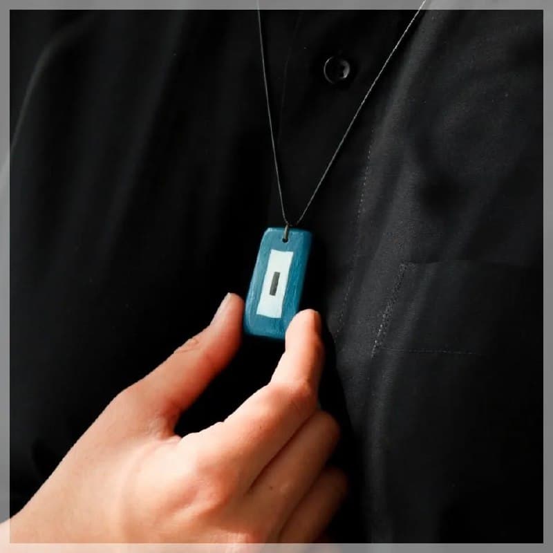 گردنبند سفالی دست ساز طرح چشم زخم