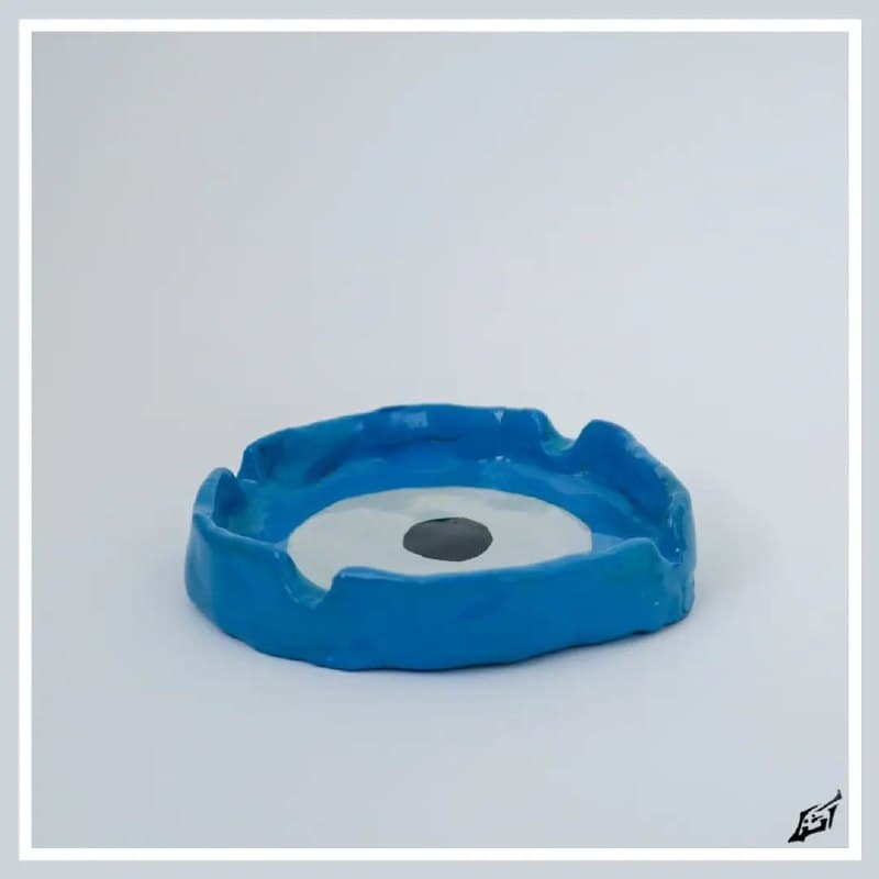 زیرسیگاری سفالی دست ساز طرح چشم نظر