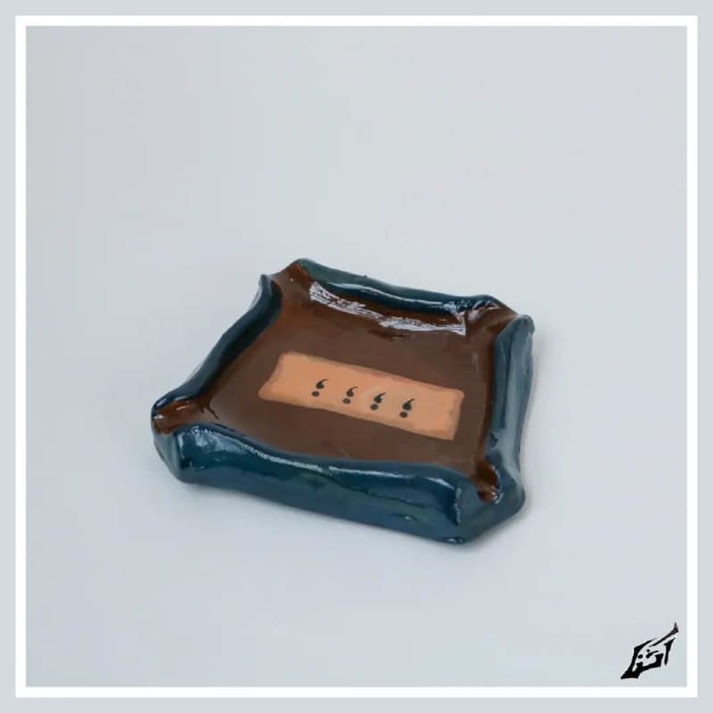 زیرسیگاری سفالی دست ساز طرح نقطه ویرگول