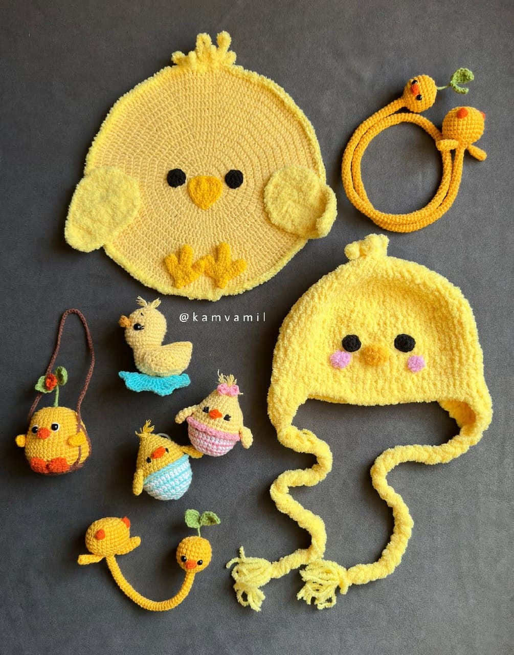 زیربشقابی بافتنی کودک طرح جوجه