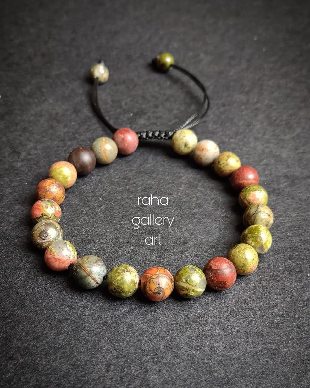 دستبند سنگ جاسپر طبیعی با قفل بافت