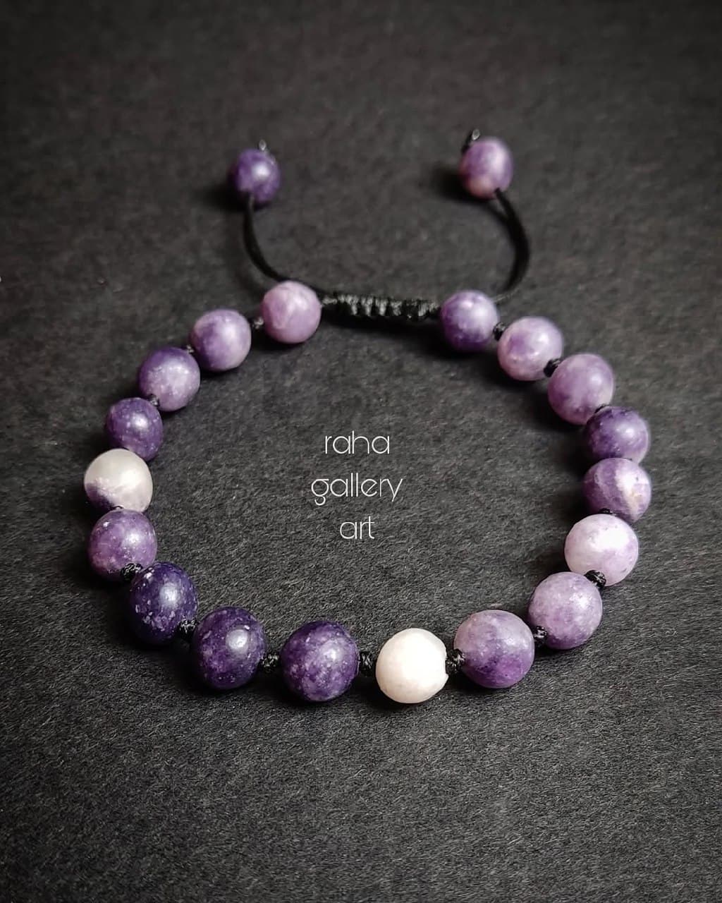 دستبند سنگ طبیعی لیپدورایت با قفل کشویی