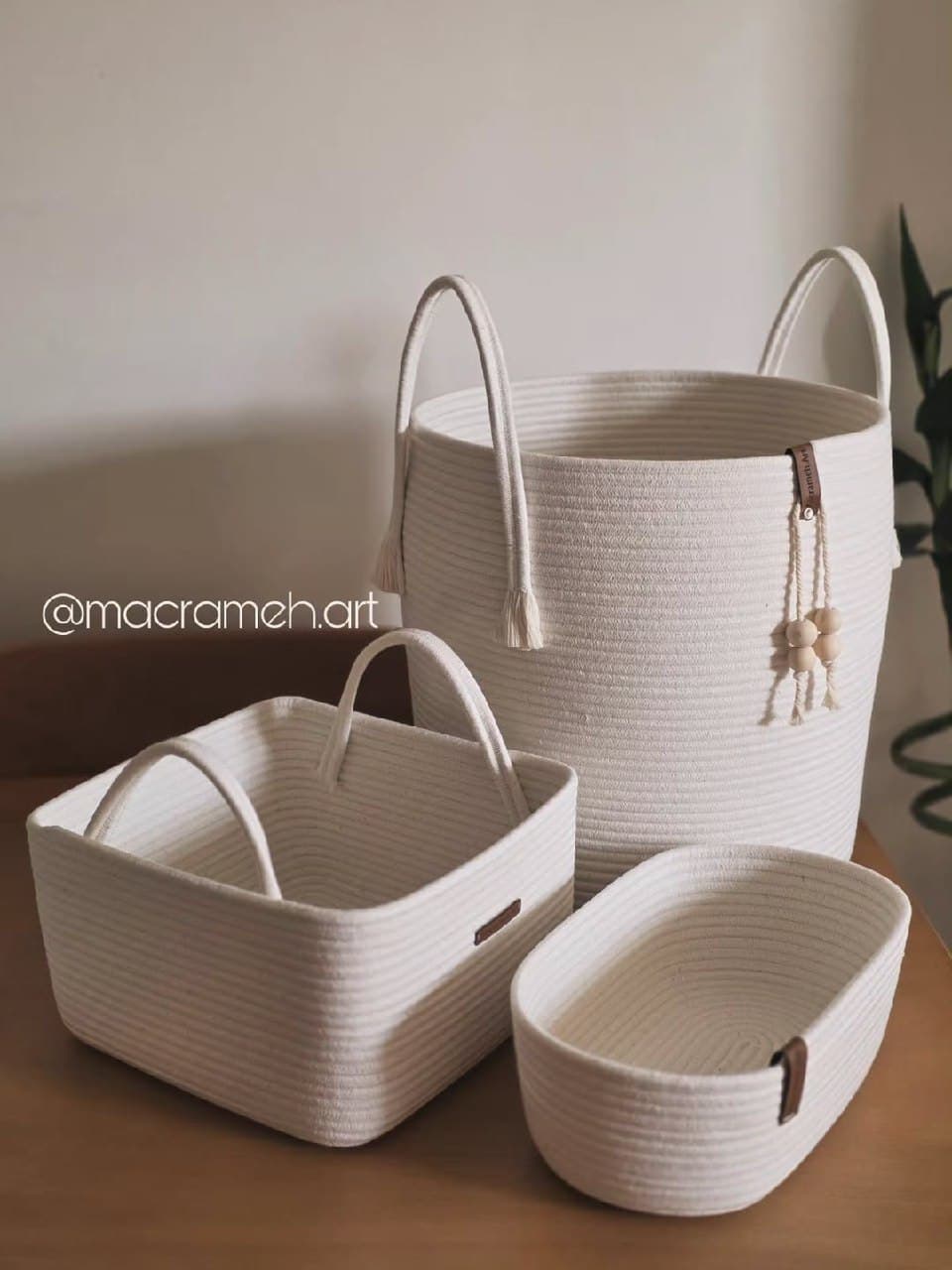 ست سه تایی سبد نظم دهنده قیطانی دستباف