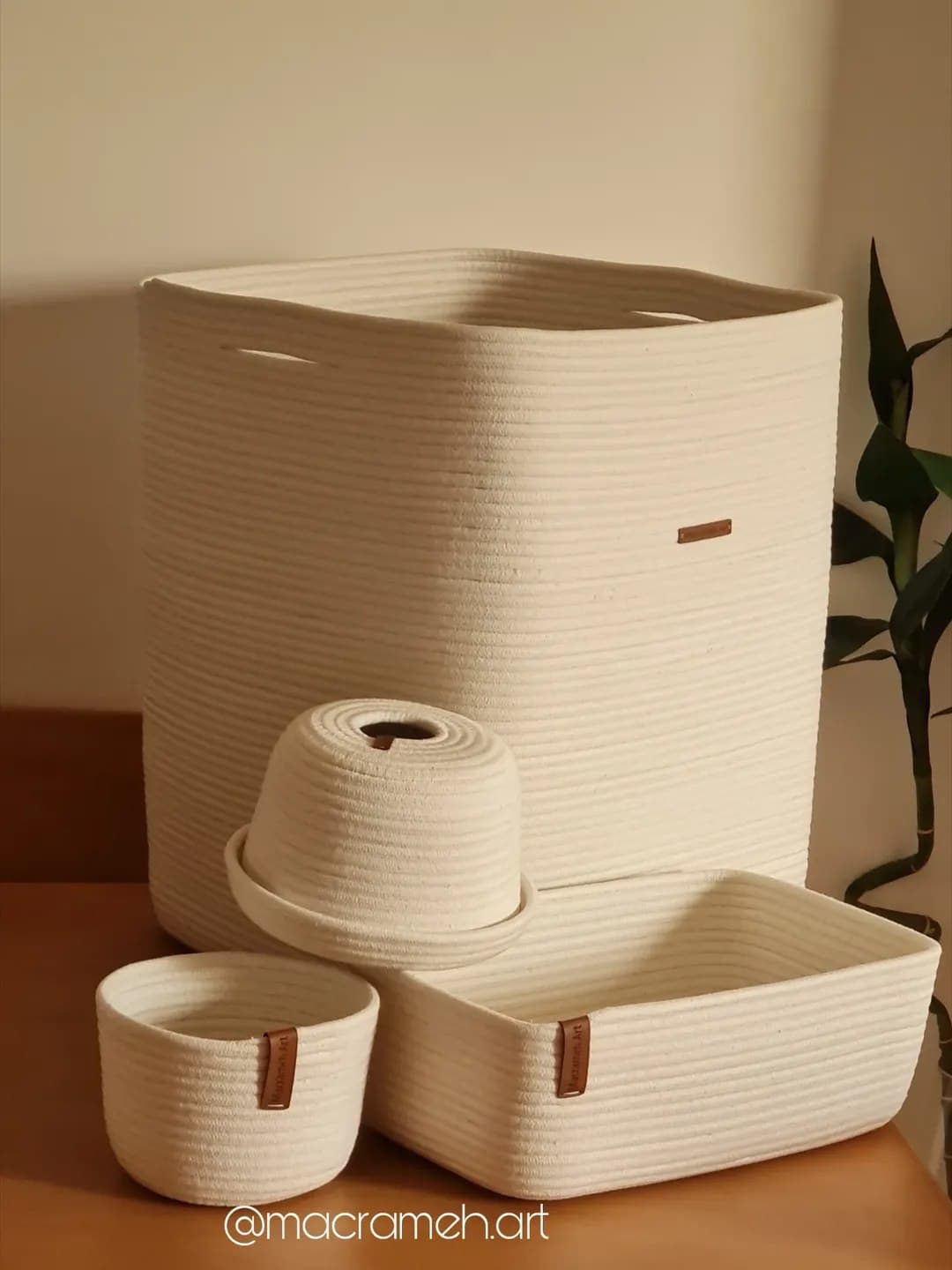 ست سبد نظم دهنده چهار تکه پنبه ای دست ساز