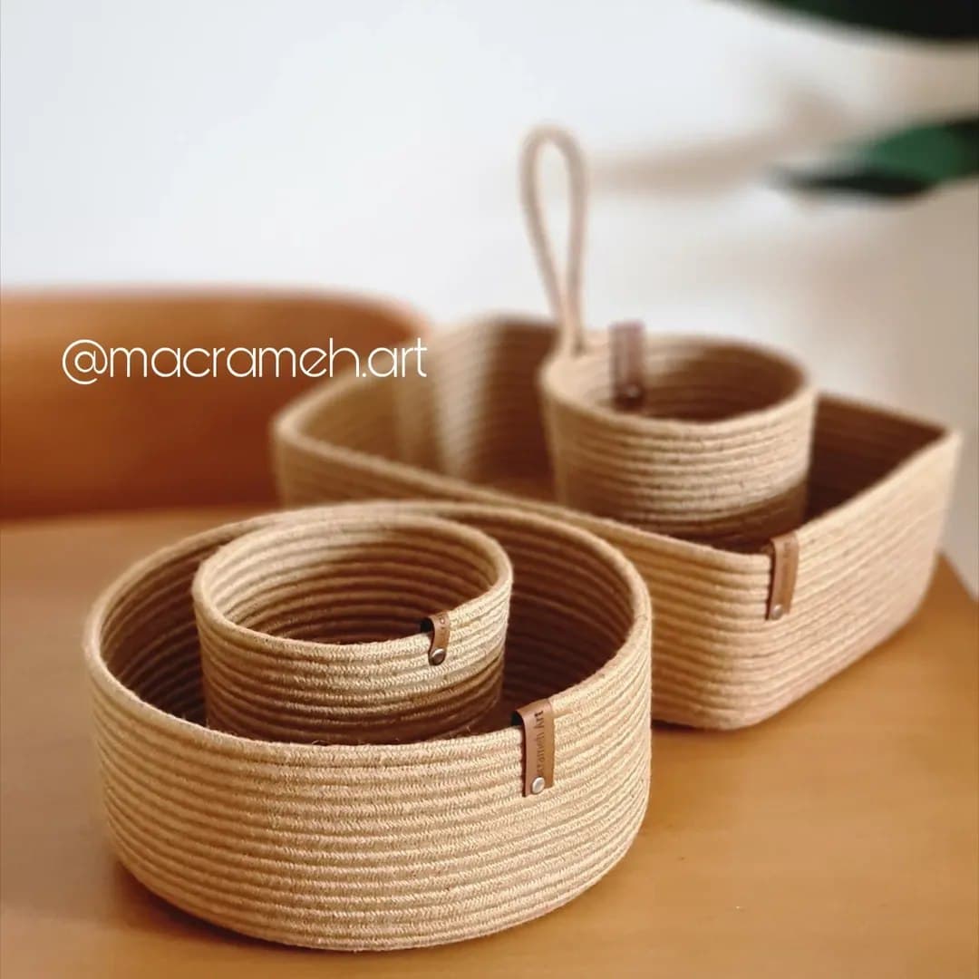 ست نظم دهنده کنفی دست ساز چهار تکه مدل آرت