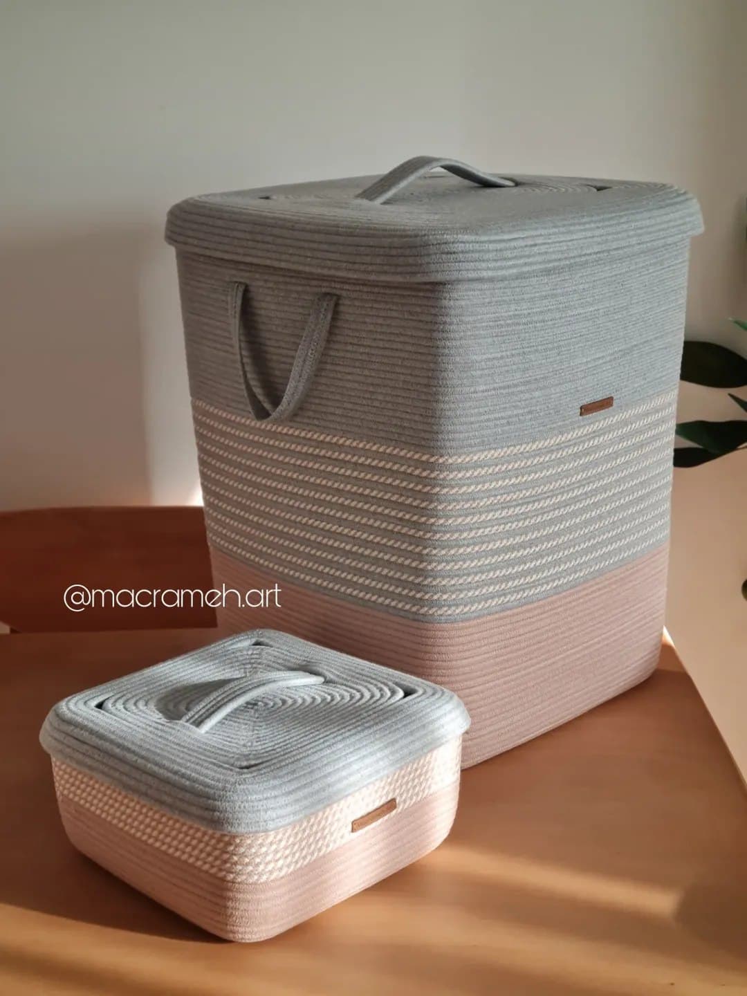 ست دو عددی سبد نظم دهنده قیطانی دردار مدل دو رنگ