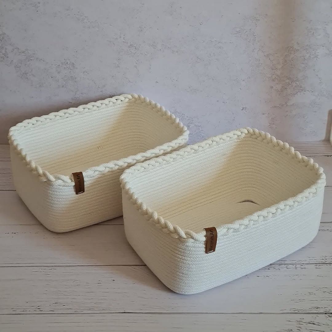 باکس نظم دهنده مستطیلی دستبافت مدل گیس بافت