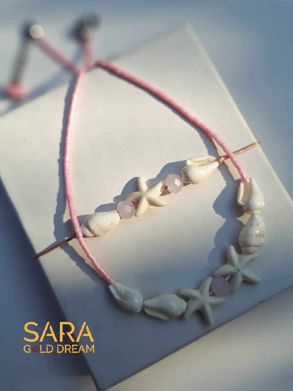ست گردنبند و دستبند صدفی دست ساز مدل دریا