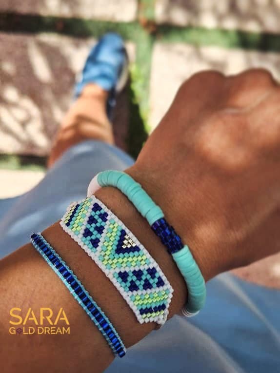 ست دستبند زنانه میوکی و هیشی طرح آرامش آبی