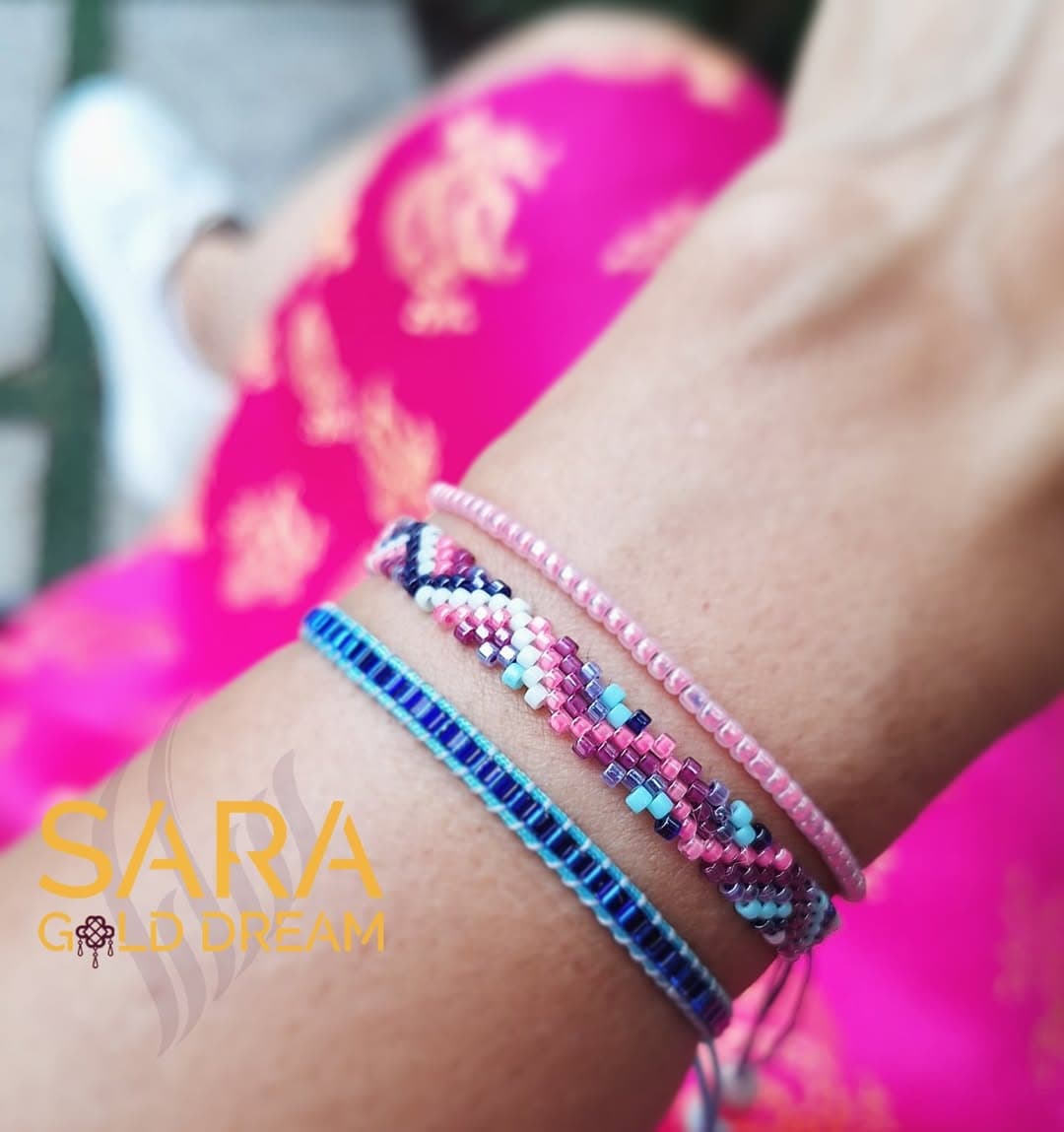 ست دستبند دستباف میوکی با طرح هندسی