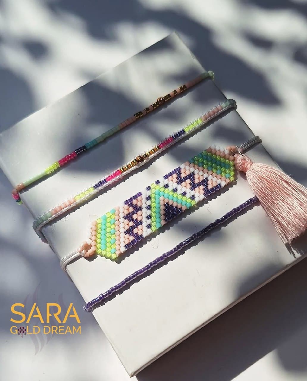 ست دستبند میوکی طلا دست ساز با طرح هندسی