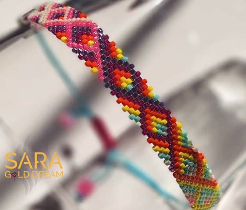 دستبند دستباف میوکی مدل تابستانی رنگارنگ