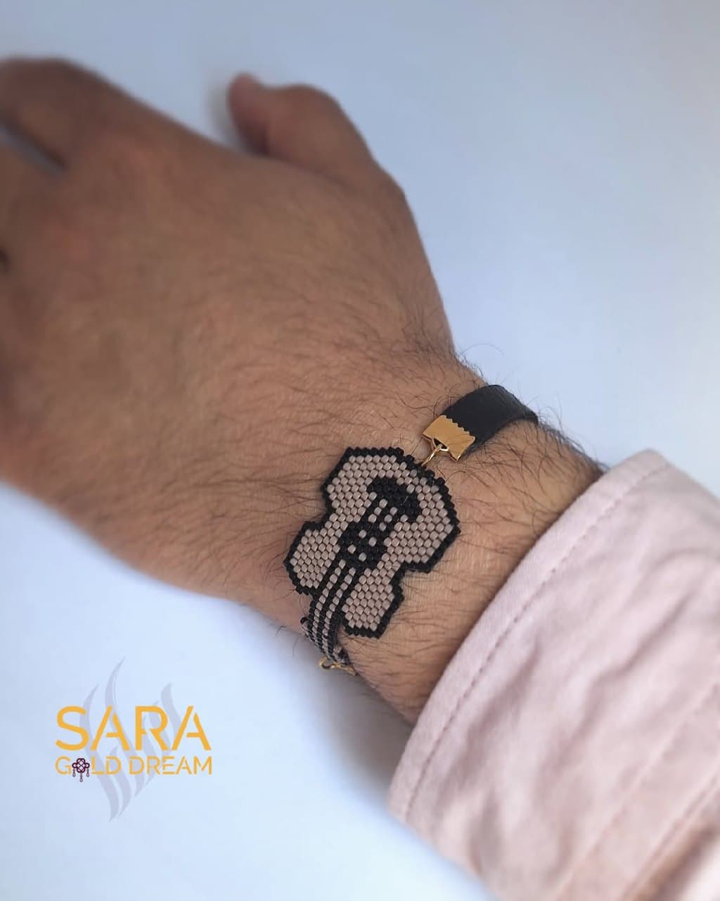 دستبند دست‌ساز طرح گیتار بافته شده با منجوق میوکی