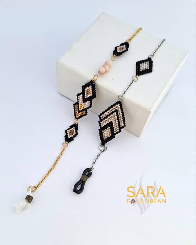 بند عینک دستساز میوکی طرح هندسی لوزی