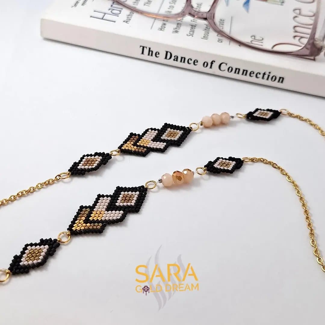 بند عینک دست ساز میوکی با زنجیر استیل