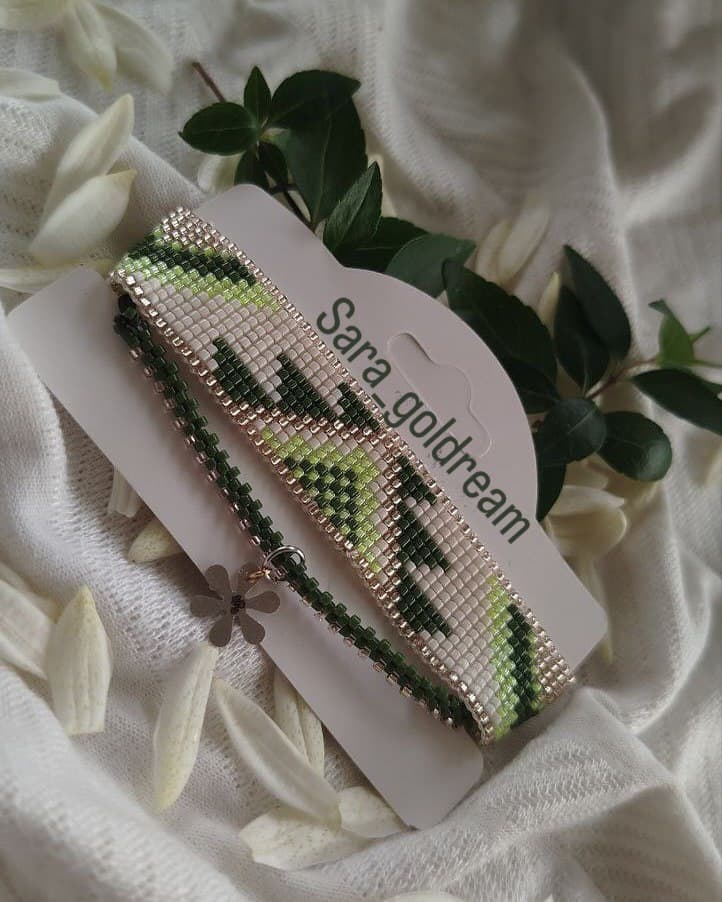 ست دستبند میوکی و طلا طرح برگ