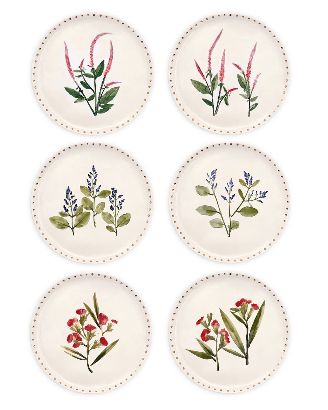 بشقاب سرامیکی دست ساز طرح گل فلورا