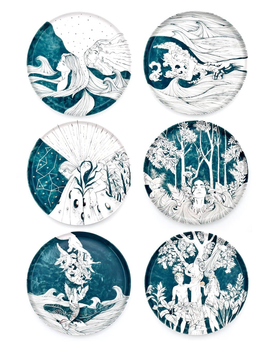 بشقاب سرامیکی دست ساز مجموعه آفرینش