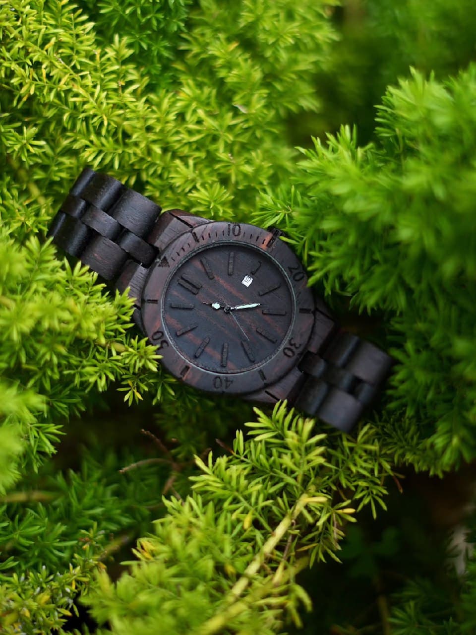 ساعت مچی چوبی مدل آرون بلک وود