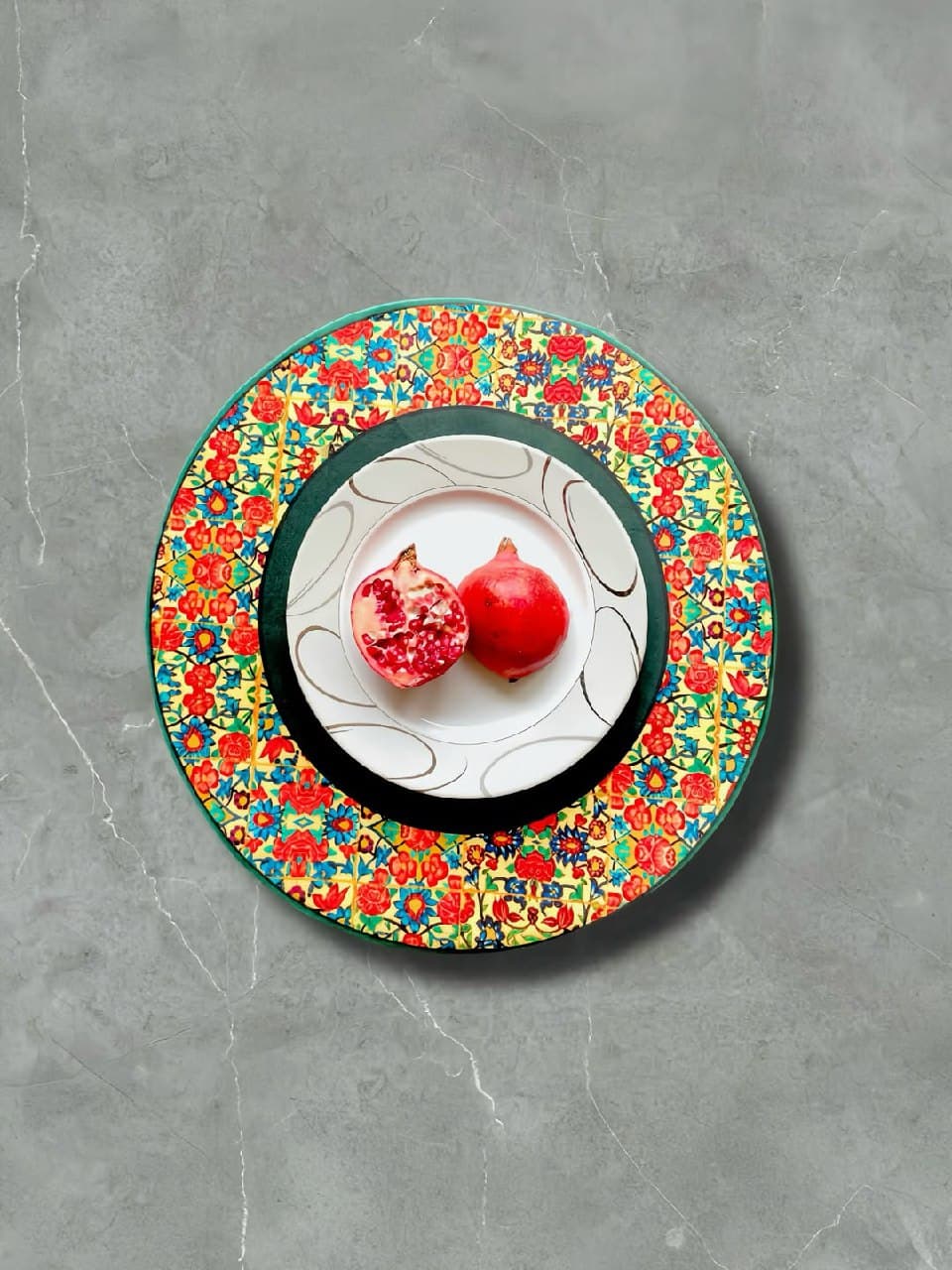 زیر بشقابی دکوراتیو طرح ترنج سنتی