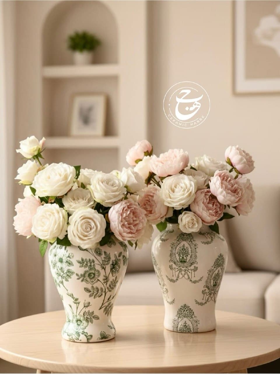 جینجر جار سرامیکی دست‌ساز طرح‌دار