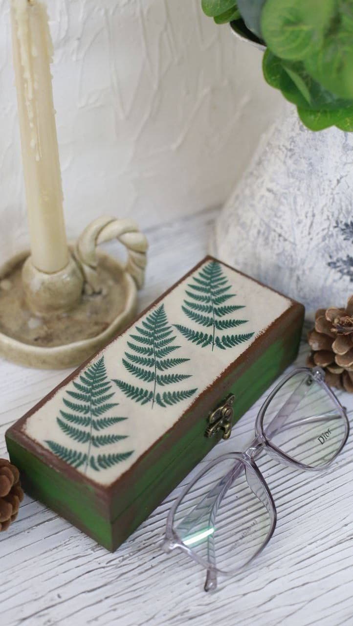 جعبه عینک چوبی دست ساز