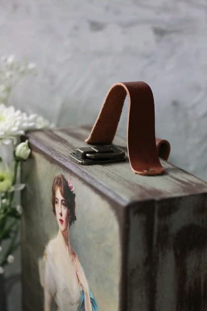 کیف چوبی دکوپاژ طرح کلاسیک