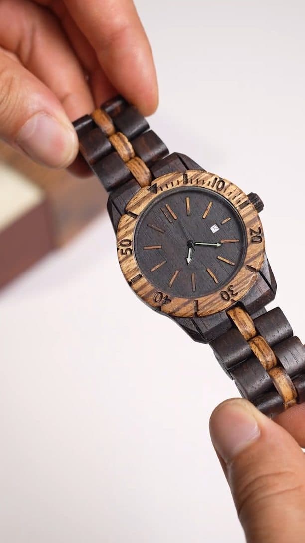 ساعت مچی چوبی باکسس مدل آرون