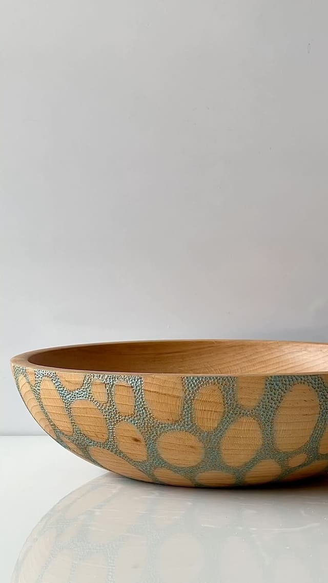 کاسه چوبی پذیرایی دست‌ساز