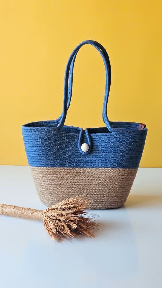 کیف ساحلی دست دوز دو رنگ