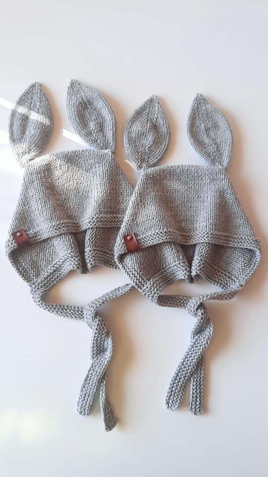 کلاه بافتنی نوزادی مدل خرگوشی