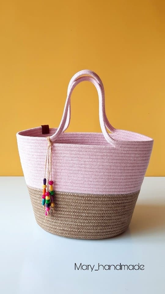 کیف ساحلی دست دوز کنفی و پنبه ای