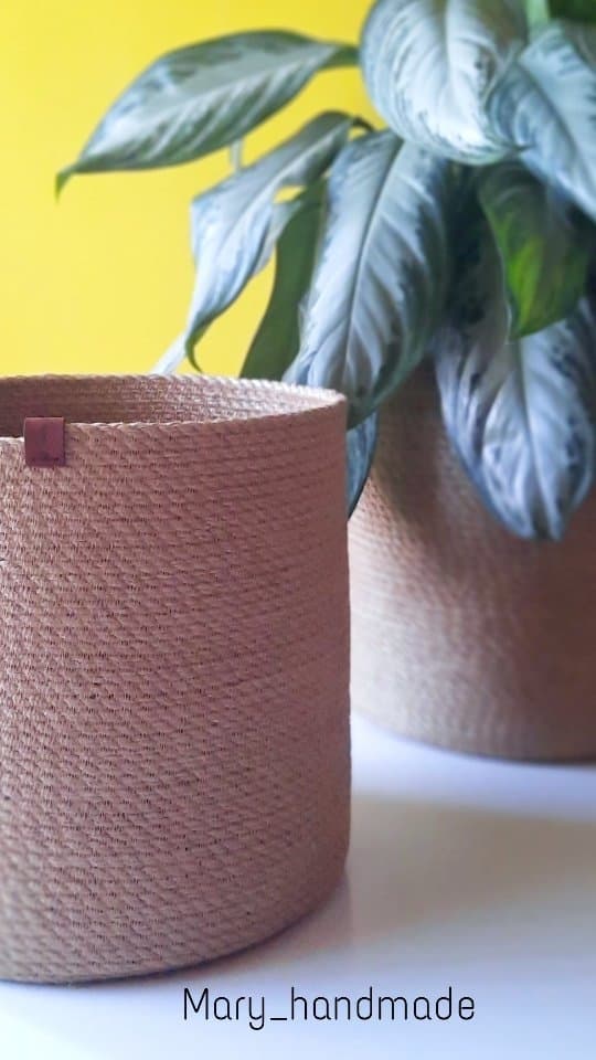 سبد و گلدان کنفی دست‌ساز