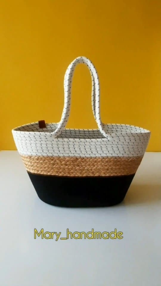 کیف دستی طنابی سه رنگ