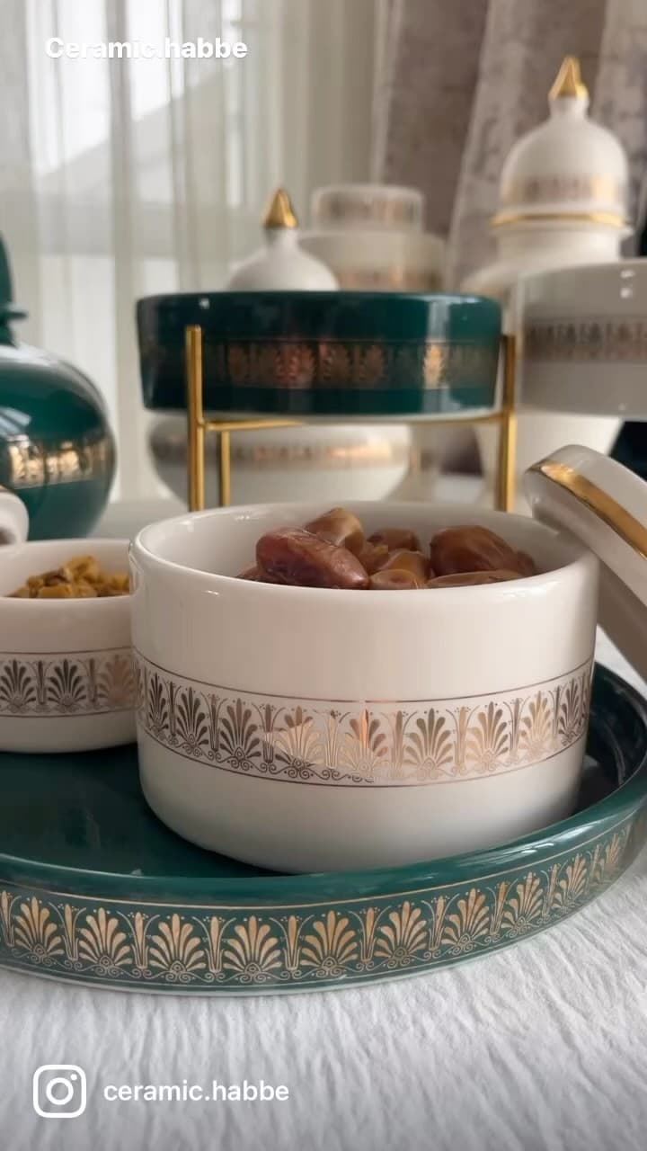 ست ظروف پذیرایی سرامیکی لوکس مدل درباری