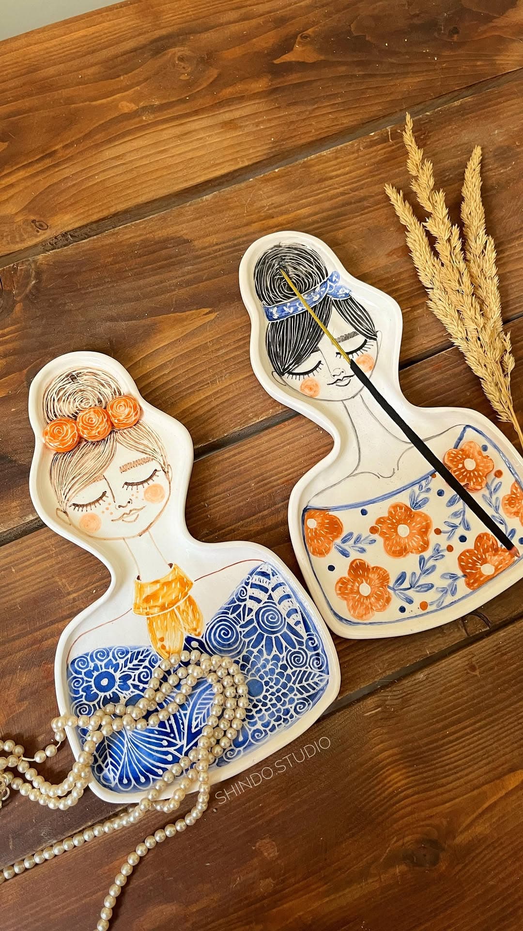 جاعودی و جاجواهری سرامیکی دستساز طرح دختر