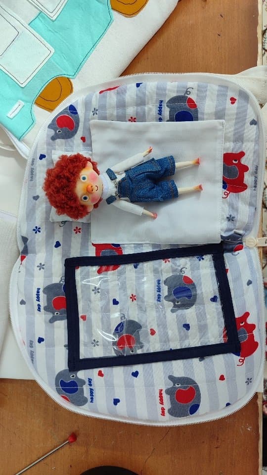 کیف دوشی کودک و ارگانایزر عروسک طرح ون مسافرتی