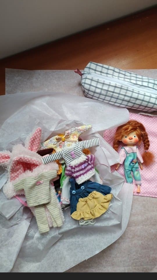 ست عروسک دست ساز دخترانه با اکسسوری و لباس اضافه