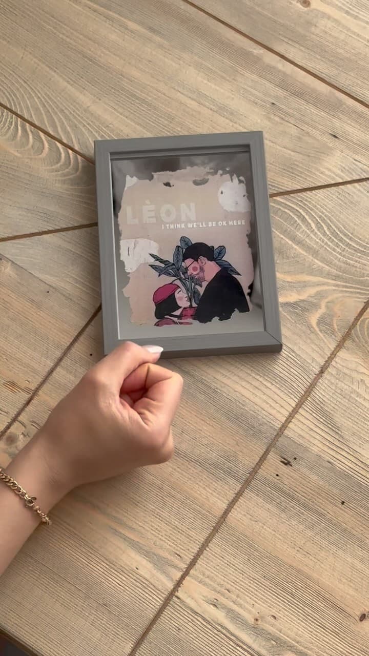 تابلو آینه دکوراتیو با طرح سفارشی و چاپ دستی