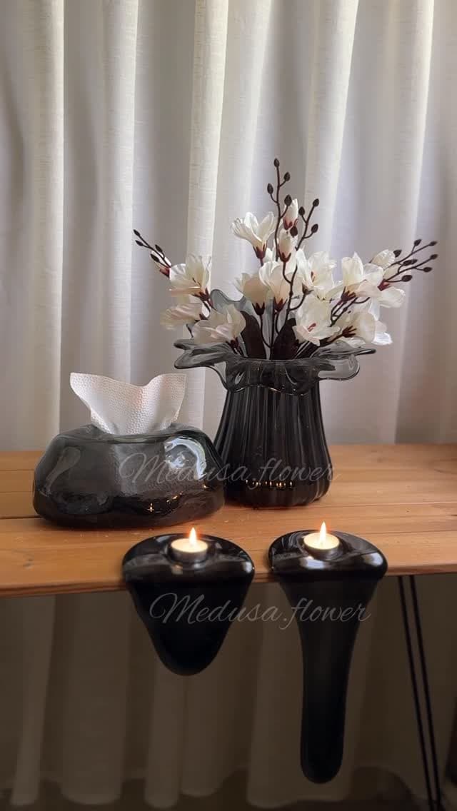 ست دکوری شیشه ای دست ساز ۴ تکه مدل دالی