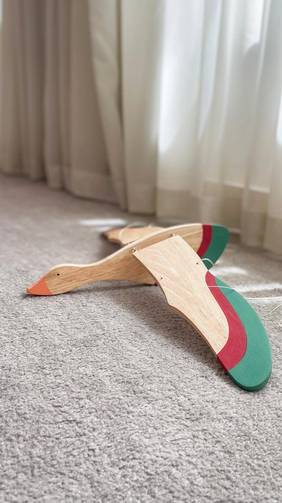 آویز چوبی پرنده متحرک مدل مرغابی