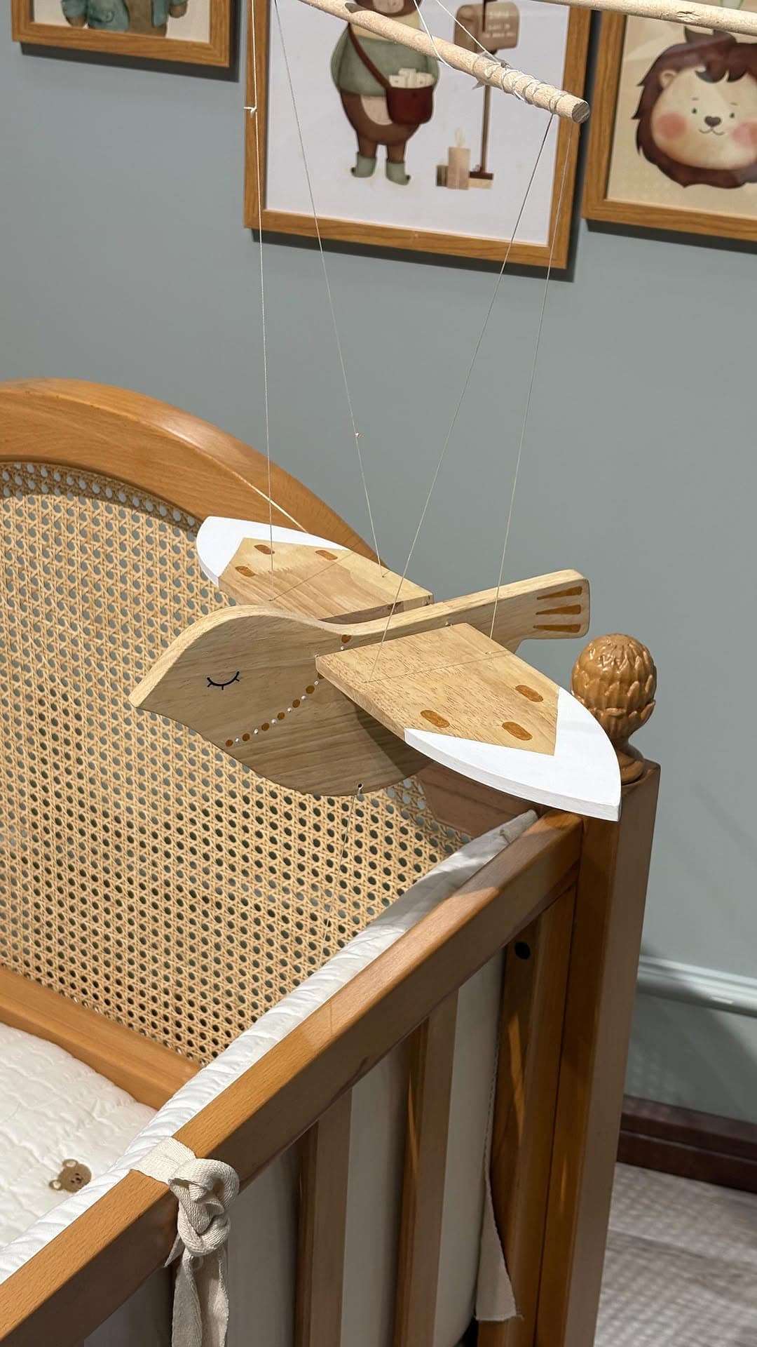 آویز دکوری چوبی طرح گنجشک